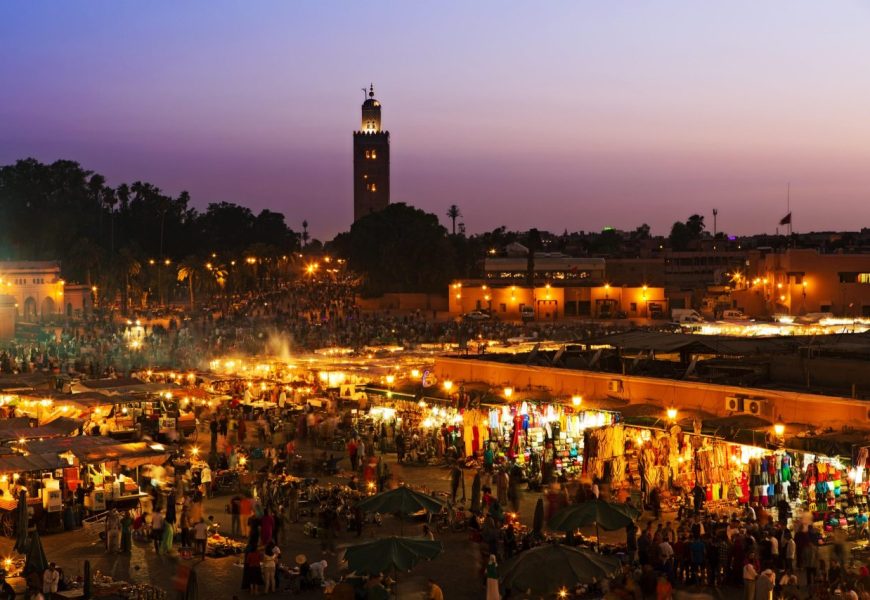 The Jemaa el Fna squre in Marrakesh, Morocco